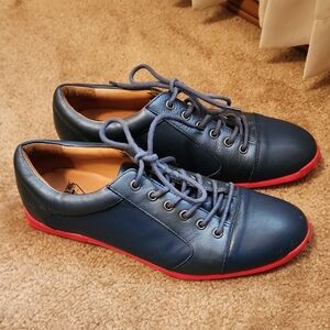 John Fluevog Elroy Blue and Red Sneakers